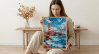 Golden Gate Bridge Poster, San Francisco City Bay Decor - Clearing Summer Fog Landscape
