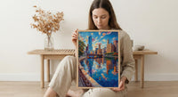 Chicago Cloud Gate Art Print, Millennium Park City Decor - Skyline Reflection Summer Sky
