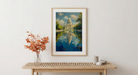Washington DC Capitol Wall Art, Historic American City Decor - Green Summer Tree Landscape