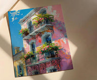 New Orleans French Quarter Poster, Historic Louisiana City Decor - Iron Balcony Summer Morning