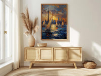 Toronto City Skyline Wall Art, Canada Modern Architecture Decor - Lake Ontario Summer Sailboat