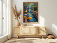 San Antonio River Walk Wall Art, Texas Travel Decor - Colorful Umbrella Summer Afternoon