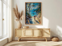 Vancouver Stanley Park Poster, Canadian Coastal City Decor - Lush Green Pine Summer View