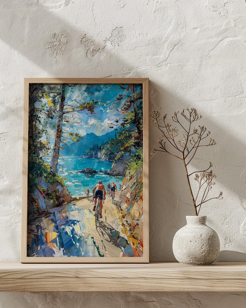 Vancouver Stanley Park Poster, Canadian Coastal City Decor - Lush Green Pine Summer View