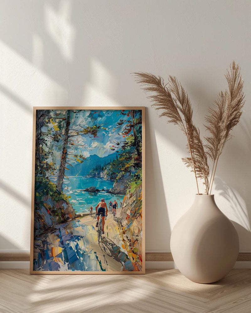 Vancouver Stanley Park Poster, Canadian Coastal City Decor - Lush Green Pine Summer View