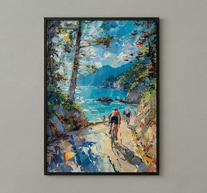 Vancouver Stanley Park Poster, Canadian Coastal City Decor - Lush Green Pine Summer View