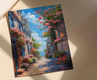 Philadelphia Elfreths Alley Wall Art, Historic American City Decor - Charming Brick House Summer