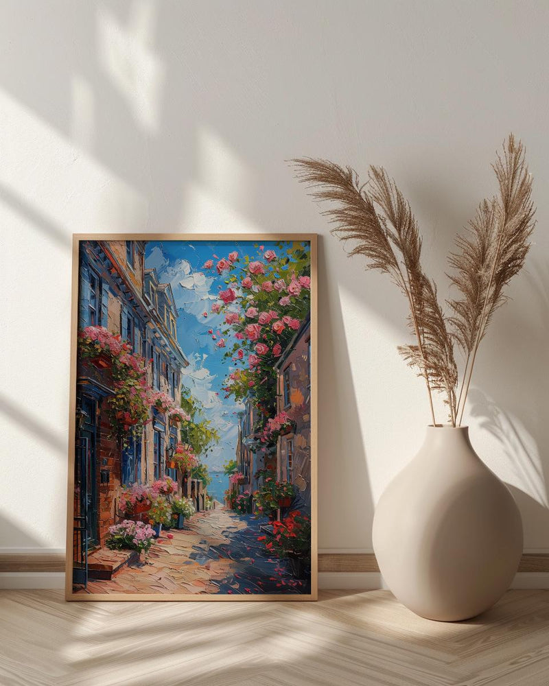 Philadelphia Elfreths Alley Wall Art, Historic American City Decor - Charming Brick House Summer