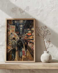 Philadelphia Reading Terminal Art Print, Indoor Food Market Decor - Warm Glowing Summer Light