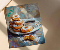 New Orleans Cafe Wall Art, French Quarter Food Decor - Sweet Beignet Summer Morning