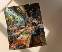 Toronto St Lawrence Market Poster, Canadian Food Travel Decor - Fresh Produce Summer Scene