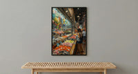 Toronto St Lawrence Market Poster, Canadian Food Travel Decor - Fresh Produce Summer Scene