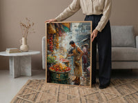 Santa Fe Chili Wall Art, New Mexico Market Decor - Vibrant Street Summer Food Scene