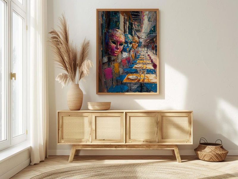 New Orleans Market Poster, Louisiana Travel Historic Home Decor - Colorful Souvenir Summer Street View