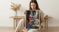 New Orleans Market Poster, Louisiana Travel Historic Home Decor - Colorful Souvenir Summer Street View