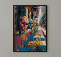 New Orleans Market Poster, Louisiana Travel Historic Home Decor - Colorful Souvenir Summer Street View
