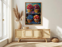 Montreal Jean Talon Art Print, Canadian Fresh Food Decor - Colorful Berry Summer Market Scene