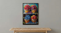 Montreal Jean Talon Art Print, Canadian Fresh Food Decor - Colorful Berry Summer Market Scene