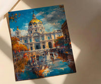 Mexico City Architecture Poster, Palacio De Bellas Artes Decor - Bustling Plaza Summer Scene