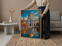 Mexico City Architecture Poster, Palacio De Bellas Artes Decor - Bustling Plaza Summer Scene