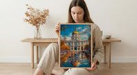 Mexico City Architecture Poster, Palacio De Bellas Artes Decor - Bustling Plaza Summer Scene