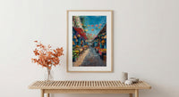 Mexico City Market Art Print, Colorful Cultural Travel Decor - Bright Papel Picado Summer Scene