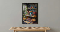 Amish Country Market Poster, Rustic Farm Bakery Room Decor - Fresh Fruit Pie Summer Sun