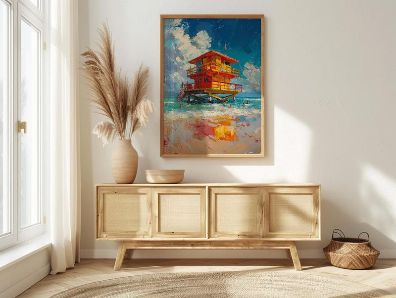 Miami South Beach Art Print, Luxury Florida Coastal Decor - Bright Turquoise Summer Ocean View