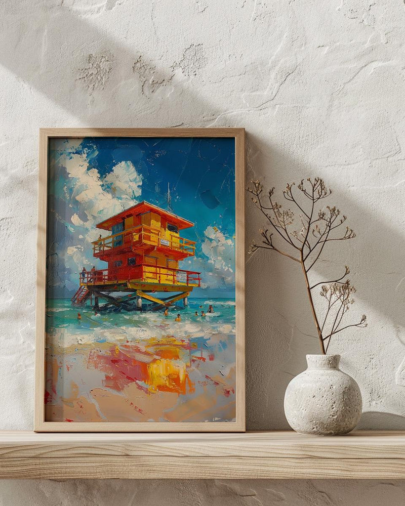 Miami South Beach Art Print, Luxury Florida Coastal Decor - Bright Turquoise Summer Ocean View