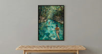 Tulum Mexico Cenote Poster, Tropical Jungle Travel Home Decor - Crystal Clear Turquoise Water View