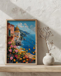Amalfi Coast Art Print, Italy Coastal Decor - Lemon Tree Poster