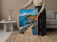 Dubrovnik Wall Art, Croatia Ocean Decor - Historic Stone Print