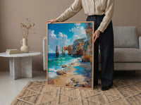 Algarve Portugal Poster, Ocean Cliff Decor - Turquoise Sea Art