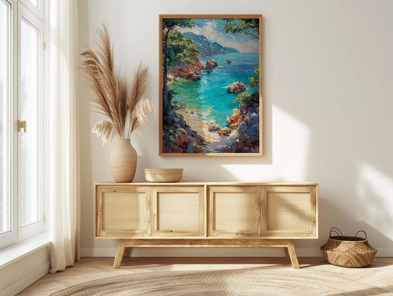 Mallorca Spain Art, Emerald Ocean Decor - Hidden Cove Print