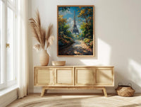 Paris Eiffel Tower Art, France City Decor - Lush Green Park