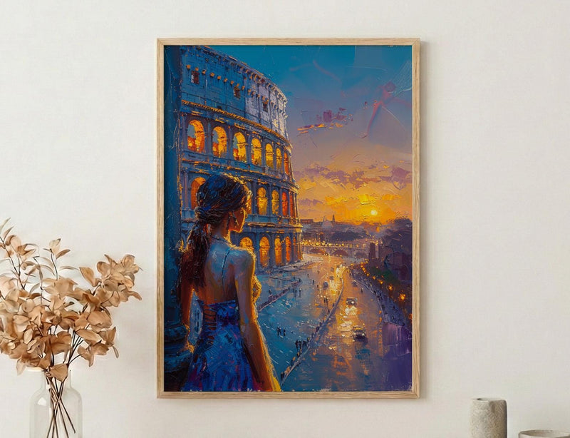 Rome Colosseum Poster, Italy Historic Decor - Ancient Ruins