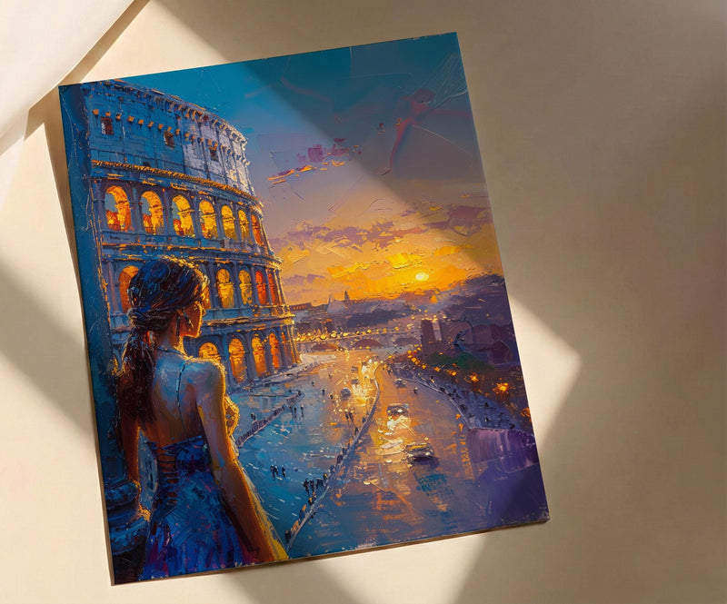 Rome Colosseum Poster, Italy Historic Decor - Ancient Ruins