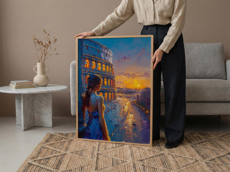 Rome Colosseum Poster, Italy Historic Decor - Ancient Ruins