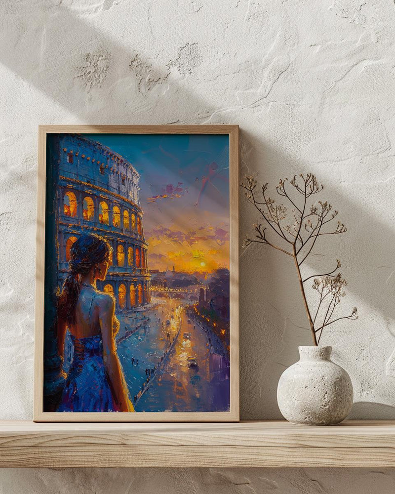 Rome Colosseum Poster, Italy Historic Decor - Ancient Ruins