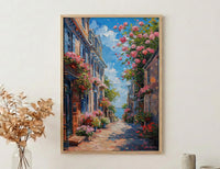Philadelphia Elfreths Alley Wall Art, Historic American City Decor - Charming Brick House Summer