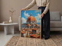 Florence Duomo Poster, Italy City Decor - Terracotta Dome Art