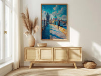 Prague Bridge Art Print, Czech Republic Decor - Historic Statue