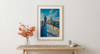 Prague Bridge Art Print, Czech Republic Decor - Historic Statue