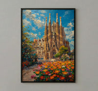 Sagrada Familia Art, Barcelona City Decor - Spire Architecture