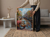 Amsterdam Canal Poster, Netherlands Decor - Vintage Bicycle