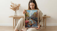 Amsterdam Canal Poster, Netherlands Decor - Vintage Bicycle