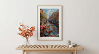 Amsterdam Canal Poster, Netherlands Decor - Vintage Bicycle