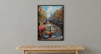 Amsterdam Canal Poster, Netherlands Decor - Vintage Bicycle