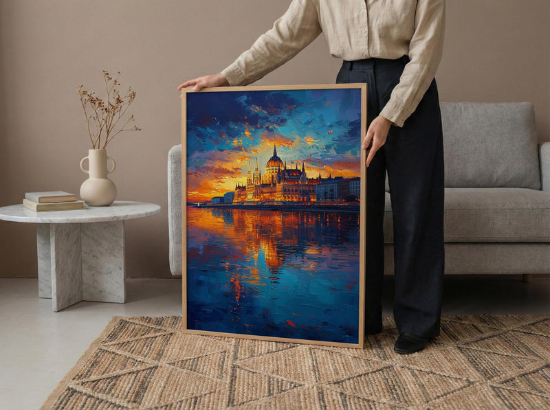 Budapest Parliament Art, Hungary City Decor - Danube River