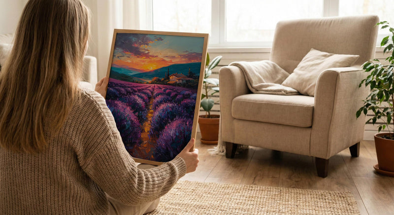 Provence Lavender Art, France Nature Decor - Purple Floral Print